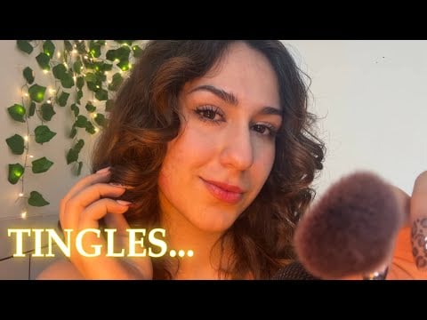 ASMR gently brushing and tracing your face.....so close it tingles 😴🎀💤