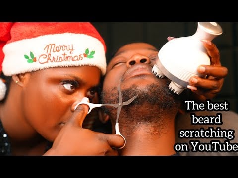 ASMR Intense Beard Scratching + Scissor Trimming (Nitpicking & Shaving) jaw massage, NO TALKING 