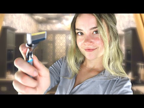 ASMR Men's Luxurious SHAVE & CUT Roleplay! Shaving, Steam, Scissors