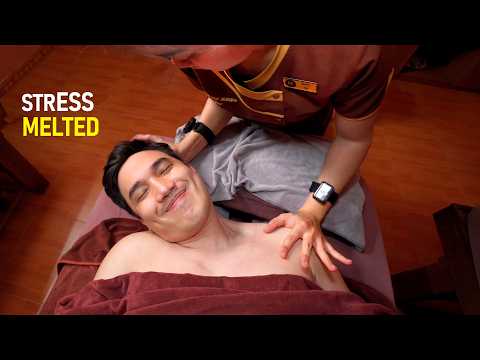 ASMR Back Massage, Unique Oil Back Massage with Her Feet + Stretching for Stress Relief