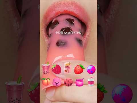 @AngelEATING777 asmr (PINK FOODS) EMOJI HONEY JELLY MARSHMALLOW 분홍색 이모지 먹방 꿀젤리 마시멜로 eating sounds