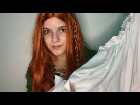 ASMR 🏰 COSTUREIRA MEDIEVAL FAZENDO SEU VESTIDO NOVO