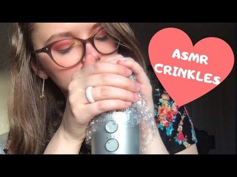 ASMR BUBBLE WRAP ON MIC~ Crinkles & Semi Inaudible/Muffled Whispers 💕