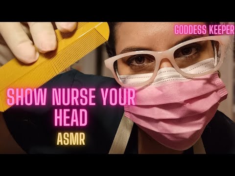 ASMR TOUCHING YOUR HEAD NIT NURSE SLEEP AID , RELAXING SOUNDS PERSONAL ATTENTION asmr tingles