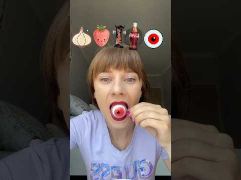 ASMR Gummy Eyeballs, Garlic Eating Sounds #shorts