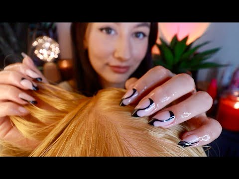 ASMR Hair Play ☁️ Scalp Massage, Hair Brushing + Scalp Scratching For ...