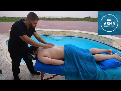 Relaxing Back Massage | Poolside Environment | No Talking ASMR