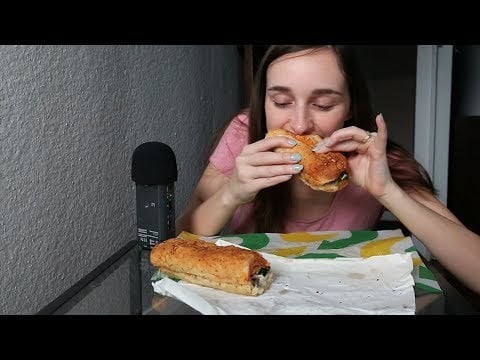 Subway Sandwich Eating Sounds/Whispering - Quiet NomnomNom ASMR