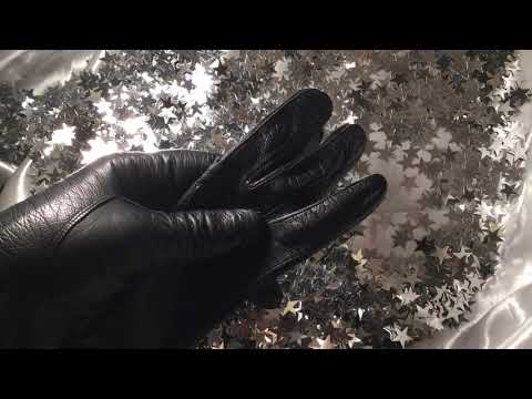 LEATHER GLOVES ✋  WHISPER 💋 “Girl”  (✿◠‿◠)🖤  Tapping 🖤  [[ASMR]]