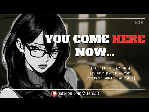 Tsundere Goth Roommate Aggressively Forces You To Sleep |F4A| Fdom| Overworked| Cuddles| ASMR RP