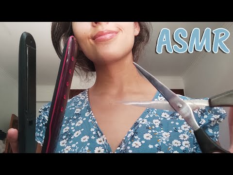 ASMR Hairdresser Roleplay 💇‍♀️✂ (cutting, combing, straightening, blow drying)
