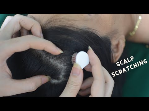 ASMR Nape Scratching, Hair Parting No Talking, Hair Sounds On Real Person For Stress Relief