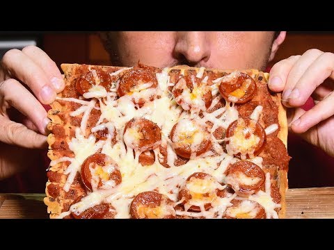 ASMR PIZZA WAFFLES ( Soft Crunchy Eating Sounds ) Mukbang | Nomnomsammieboy