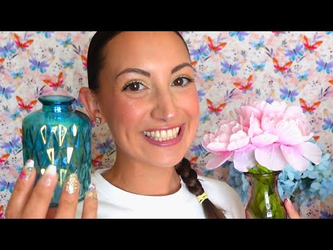 ASMR Spring Decor from Around My House 💐(lots of glass & ceramic sounds)