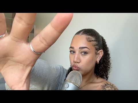 asmr mouth sounds and hand movements