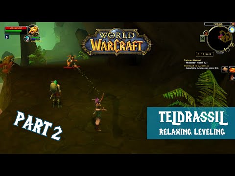 Classic WoW ⚔️ Nostalgic Leveling Journey ~ Night Elf Zones Part #2 (no-talking, mouse clicking)