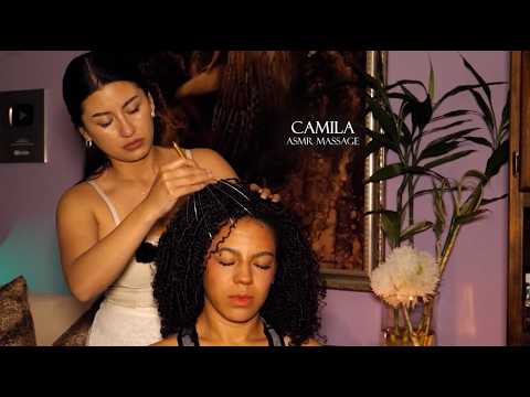 CAMILA ASMR 💜 RELAXING MASSAGE WITH ORIENTAL ELEMENTS - Feel the relaxation