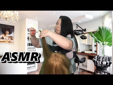 ASMR Relaxing Haircut Roleplay ✂ (with Real Hair) (Scissors, Brushing, Spraying, Tapping)