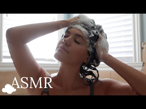 Hair Washing ASMR🧖🏽‍♀️(shampoo, bubbles, suds, water sounds)💦