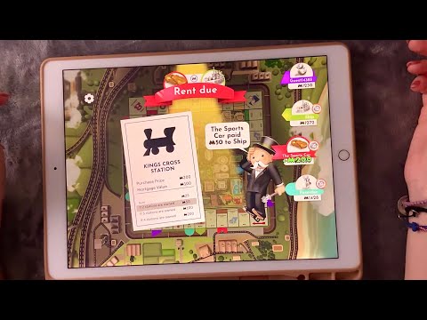 😴 iPad ASMR - Let's Play two games of MONOPOLY - Close Clicky Whispers