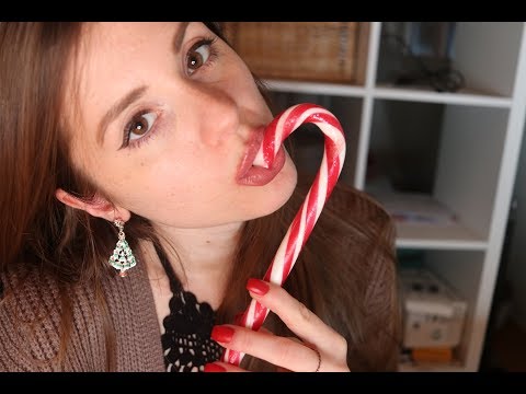 ASMR Eating a whole Candy Cane 🍭 mouth sounds