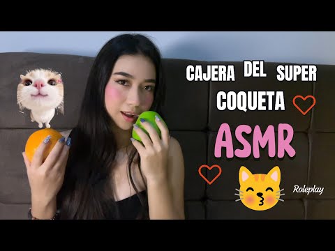 ASMR | (ROLEPLAY) CAJERA DEL SUPER TE COQUETEA