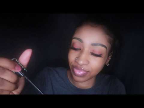 ASMR - Applying Mascara (Blink|Lip Gloss Application|Mouth Sounds|Plucking)