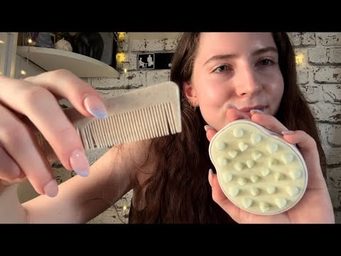 ASMR - Relaxing Hair Salon 🧖‍♀️(Brushing, Cutting, Scalp Check, Oiling, Hair Clipping)