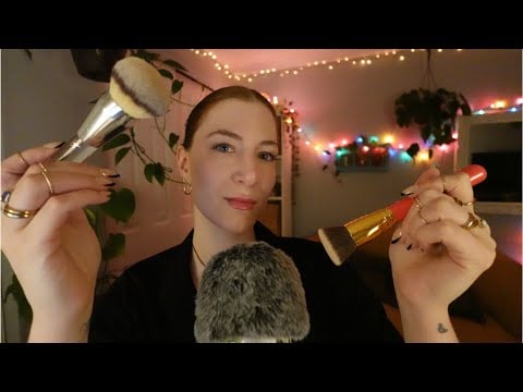 ASMR Sleepy Soft ASMR Face Brushing in the Rain 🌧️ 6 HR
