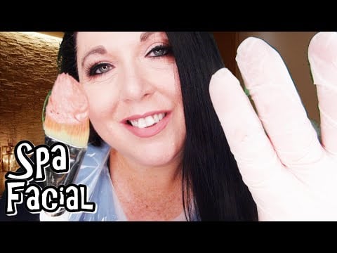 ASMR Relaxing Spa Roleplay (Facial) (No Music) (Gloves, Plastic Apron, Hand Movements)