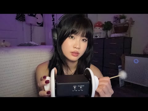 ASMR your ears are dirty and I am here to CLEAN them // 3dio ear cleaning, ear blowing