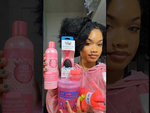 doing my hair with only PINK products 🫣