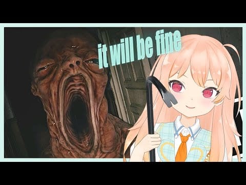 Girl reacts to giant baby monster Resident Evil Village