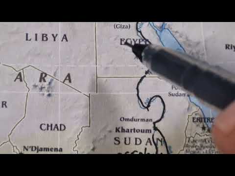 ASMR maps: Tracing the Largest Rivers of AFRICA With Facts and Stats | ASMR map tracing