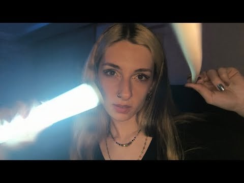 ASMR Eye/Hair Inspection 👀 Scanning, Light, Cardboard Tube, Sticks - Lofi & Visual