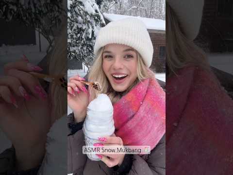 #asmr Snow Mukbang!! ❄️ Brrrr #mukbang #asmrsounds #asmreating #asmrvideo #snow
