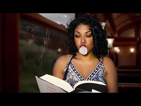 ASMR Lady On Train Chews Gum And Reads During Thunderstorm (Looped)