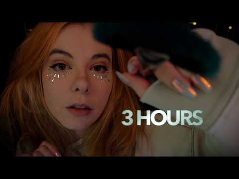 ASMR | 3h Close Up Slow Face Brushing & No Talking - white noise, layered ambiance