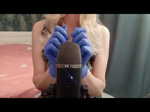 ASMR Pure Tingles:  Blue & White Gloves (No Talking)