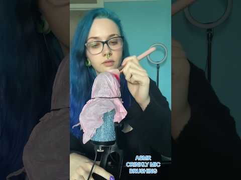 ASMR CRINKLY MIC BRUSHES 😍😍(full on ✅⏰) #asmrcrinkles #shorts #asmrbrushing #asmr