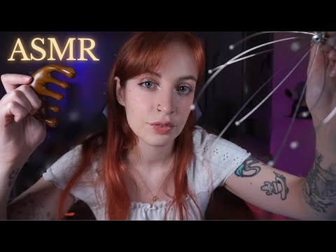 ASMR Masaje craneal para ALIVIAR el ESTRÉS y la ANSIEDAD ~Roleplay Español