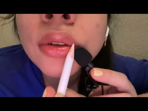 ASMR ~lip and mouth tracing w/ slightly inaudible whispers👄