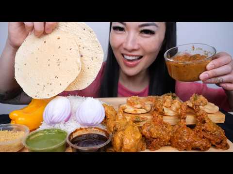 CHICKEN LOLLIPOP CURRY + RICE (ASMR EATING SOUNDS) NO TALKING | SAS-ASMR