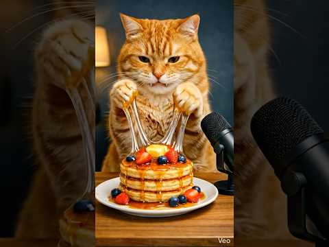 Best breakfast ever? 🥞 | Cat ASMR #asmr #satisfying