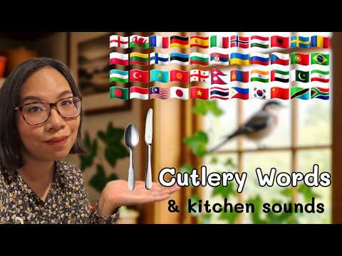 ASMR Cutlery in Different Languages🍴 Kitchen Sounds, Cleaning & Sorting for Deep Sleep