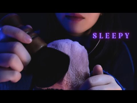 ASMR Fluffy Mic Brushing , Brain Massage , Ocean Sounds , Sleepy , Fall Asleep , No Talking