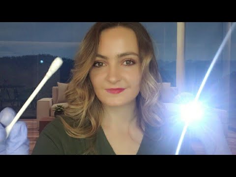 ASMR Fast Cranial Nerve Exam, (Eye Exam, Ear, Nose and Throat)