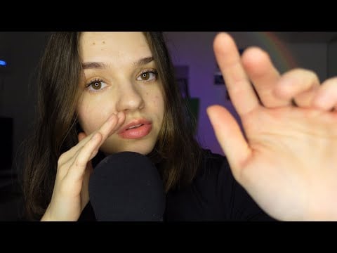 ASMR tingly (wet) mouth sounds & hand movements for relaxation (no talking)