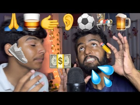 ASMR Emoji Challenge 🖤😆✏️🤌🤔😭 