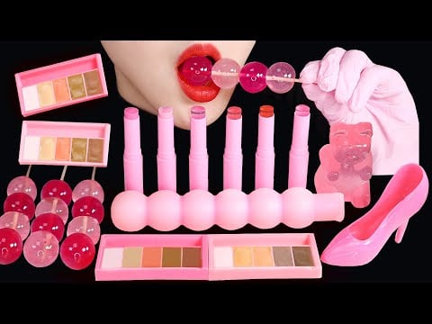 LIPSTICK JELLY ASMR LIPSTICK CHOCOLATE ASMR EDIBLE LIPSTICK ASMR WAX CANDY ASMR JELLY ASMR